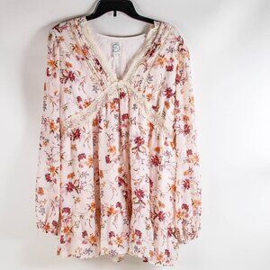 NWT Francesca’s Blue Rain Floral Babydoll Mini Dress